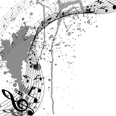 Image showing Grunge Musical Notes Design