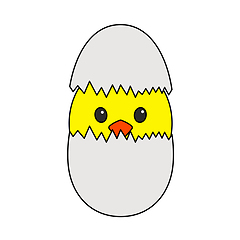 Image showing Easter Chicken In Egg Icon