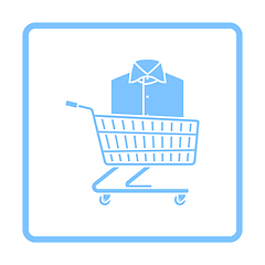 Image showing Shopping Cart With Clothes (Shirt) Icon