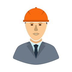 Image showing Icon Of Construction Worker Head In Helmet