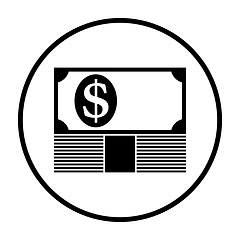 Image showing Banknote On Top Of Money Stack Icon