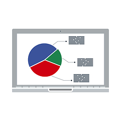 Image showing Laptop With Analytics Diagram Icon