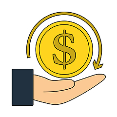 Image showing Cash Back Coin To Hand Icon