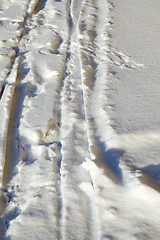 Image showing track on a winter road