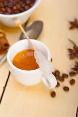 Image showing espresso coffee with sugar and spice