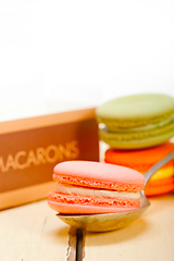 Image showing colorful french macaroons