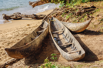 Image showing traditional wooden fishing boat on Masoala, Madagascar