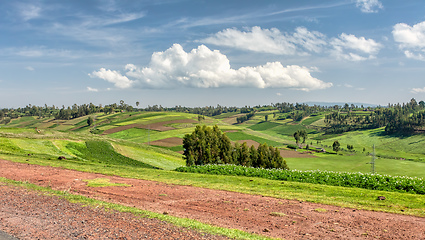 Image showing mountain landscape with houses, Ethiopia