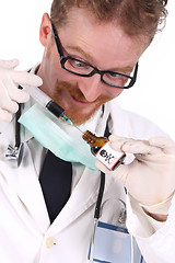 Image showing doctor with poison bottle 