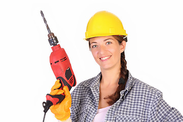 Image showing Beauty woman with auger