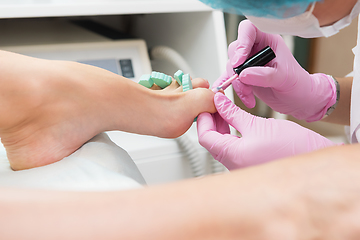 Image showing Procedure of pedicure in beauty salon