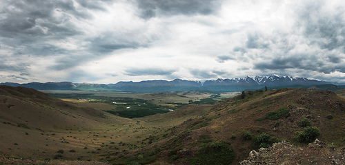 Image showing Kurai steppe and North-Chui ridge