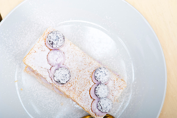 Image showing napoleon blueberry cake dessert