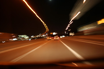 Image showing Night on the road