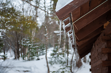 Image showing Closeup photo of the Icicles hang