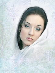 Image showing Girl in white scarf