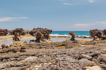 Image showing rocky beach in Madagascar, Antsiranana, Diego Suarez