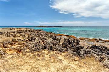 Image showing rocky beach in Madagascar, Antsiranana, Diego Suarez