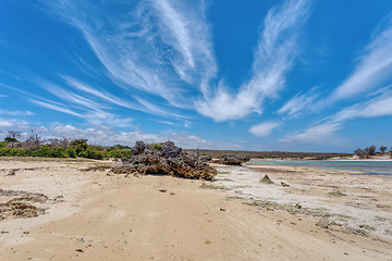 Image showing rocky beach in Madagascar, Antsiranana, Diego Suarez