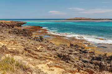 Image showing rocky beach in Madagascar, Antsiranana, Diego Suarez