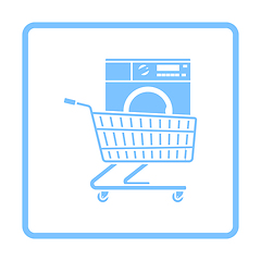 Image showing Shopping Cart With Washing Machine Icon