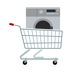 Image showing Shopping Cart With Washing Machine Icon