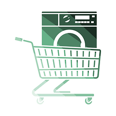 Image showing Shopping Cart With Washing Machine Icon