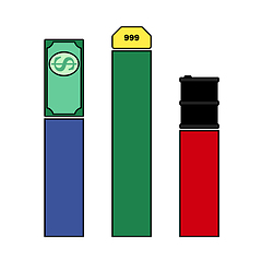 Image showing Oil, Dollar And Gold Chart Concept Icon