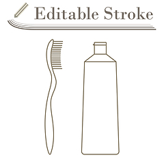 Image showing Toothpaste And Brush Icon