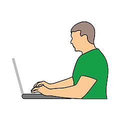 Image showing Writer At The Work Icon