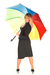 Image showing girl with umbrella