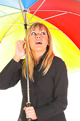 Image showing girl with umbrella