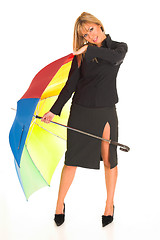 Image showing girl with umbrella