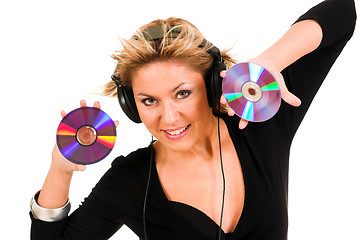 Image showing woman listening music