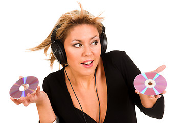 Image showing woman listening music