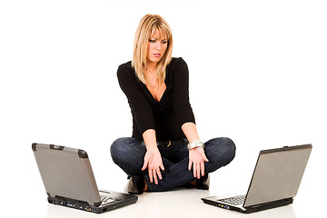 Image showing woman with notebooks