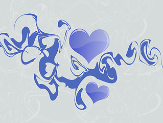 Image showing Abstract Blue Hearts 