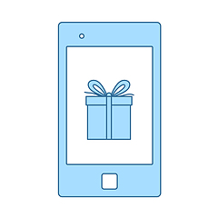 Image showing Smartphone With Gift Box On Screen Icon