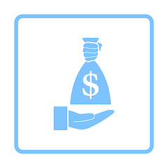 Image showing Hand Holding The Money Bag Icon