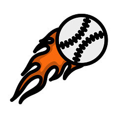 Image showing Baseball Fire Ball Icon