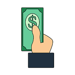 Image showing Hand Hold Dollar Banknote Icon