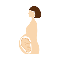 Image showing Pregnant Woman With Baby Icon