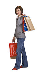 Image showing Woman with shopping bags