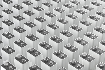 Image showing Many rows with 9V batteries