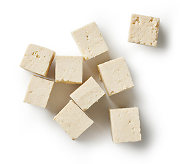 Image showing fresh tofu cheese cubes