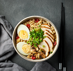 Image showing bowl of asian noodle soup ramen