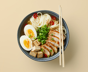 Image showing bowl of asian noodle soup