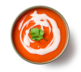 Image showing bowl of vegetable cream soup