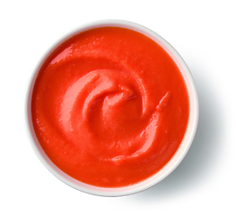 Image showing bowl of red tomato sauce ketchup