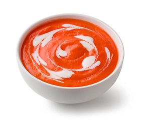 Image showing bowl of tomato cream soup